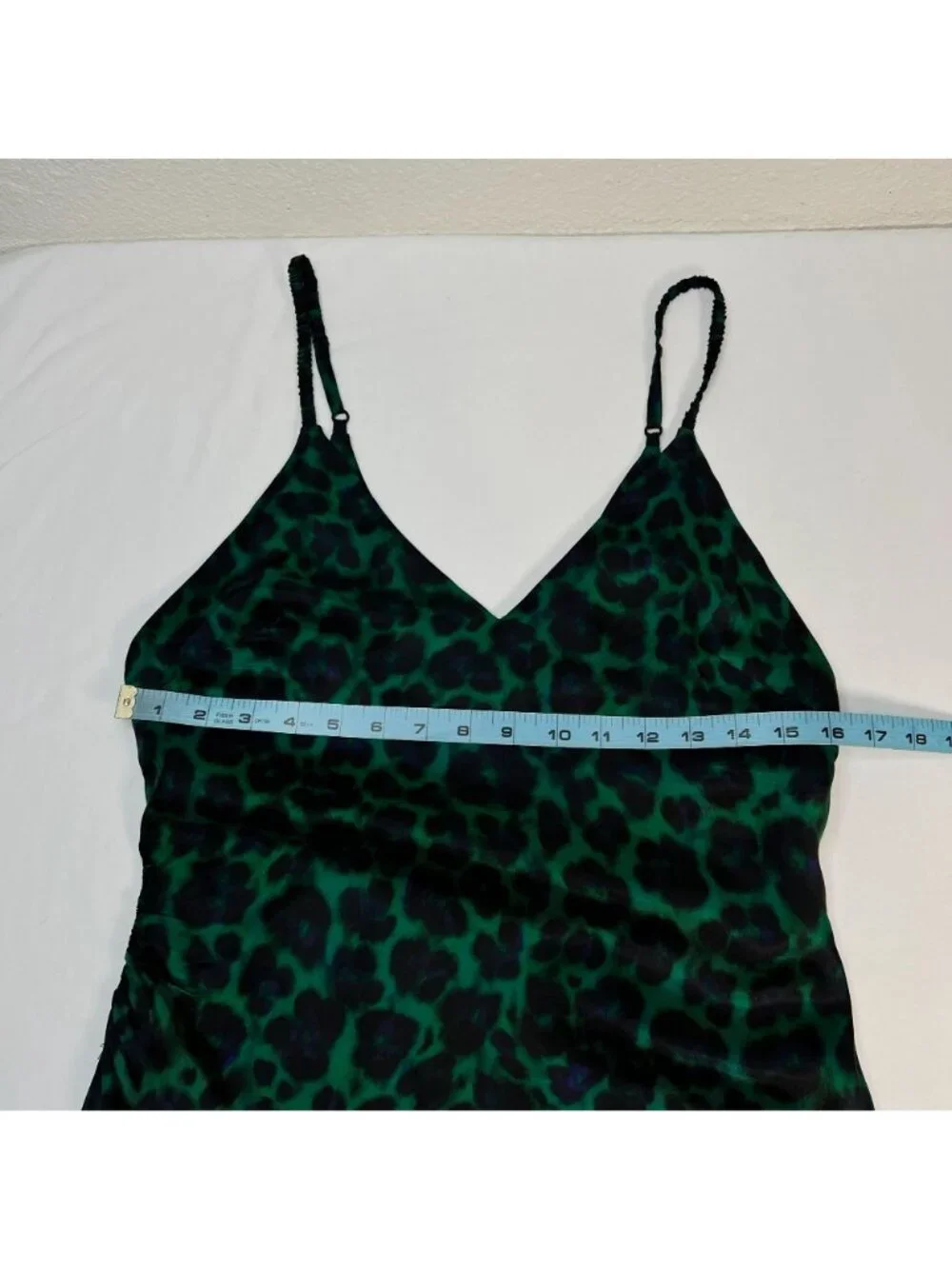 Sandro Amazonie Leopard Print Satin Midi Slip Dress Green Animal Print US 4 - Picture 9 of 16